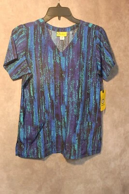 Wonderwink Scrub Shirt. Sz. XS.Beautiful Various. Blue Colors.New w/ Tags - Image 1 of 4