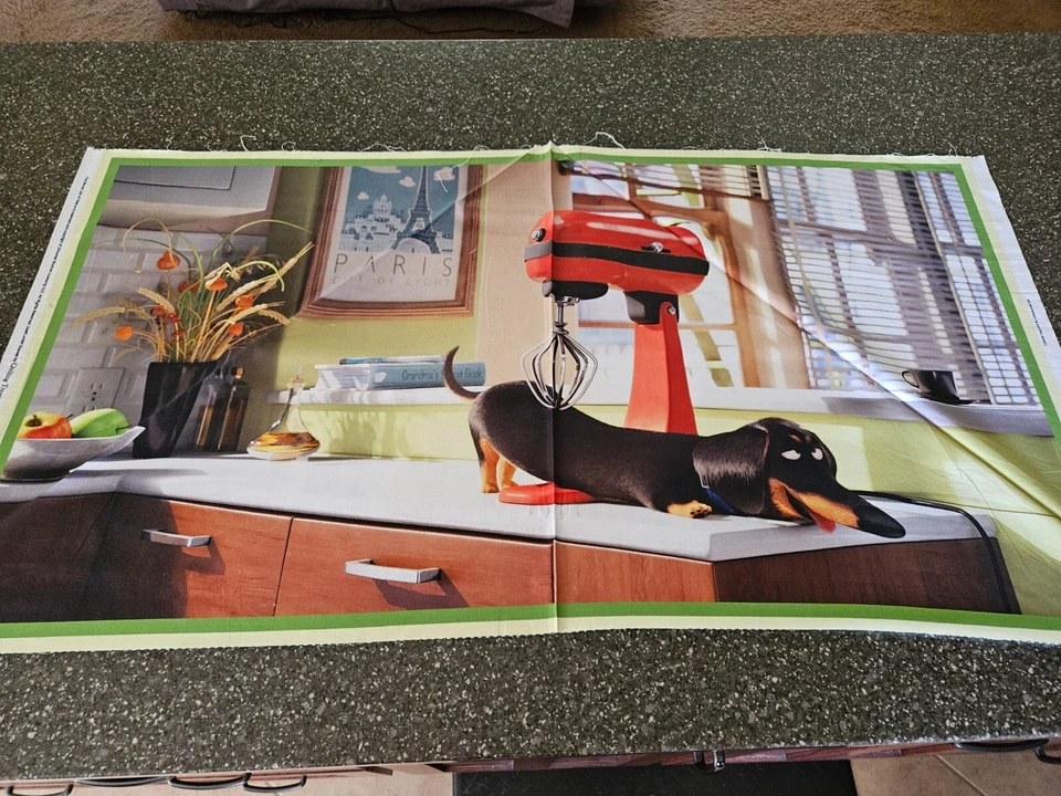 Every Dog Has His Day Panel 23x42 Quilting Treasures Dachshound Mixer