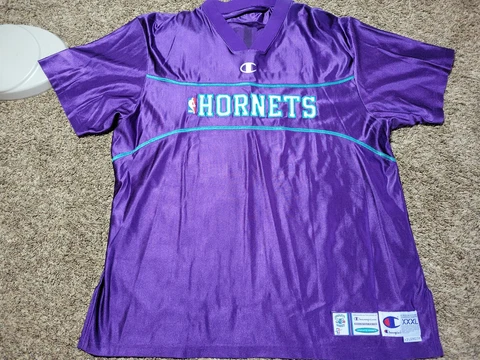 Vtg 90s Charlotte Hornets Authentic Champion Team Issued Warm Up Jersey Sz 3XL Cover