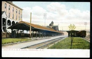 Postal de Nueva York Schenectady 1900 estación de tren NYCRR - Imagen 1 de 2