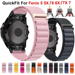Nylon Sport ALPINE LOOP Armband Für Garmin Fenix 7 7X 6 6X Pro 5 5X Plus 3 HR - Imagen 1 de 30