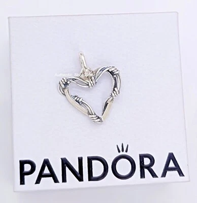 New 100% Authentic PANDORA ME 925 Barbed Wire Heart Medallion Charm 793449C00 - Image 1 of 4