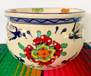 Mexican Ceramic Sun Flower Pot Planter Folk Art Pottery Handmade Talavera #2 - Picture 1 of 8