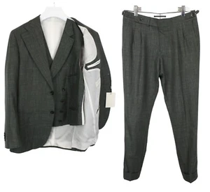 SUITSUPPLY Havana Patch Wide Lapel Ferrara Braddon Turn Up Suit Men's UK 42 3in1 - Picture 1 of 21