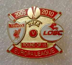 UEFA EUROPA LEAGUE 2009/10 - 'Liverpool v Lille' Last 16 - Enamel Lapel Badge v3 - Picture 1 of 3