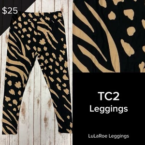 LuLaRoe NEW Leggings TC2 (Tall & Curvy 2) Buttery Soft Sz 18+ Black And Brown - Picture 1 of 3