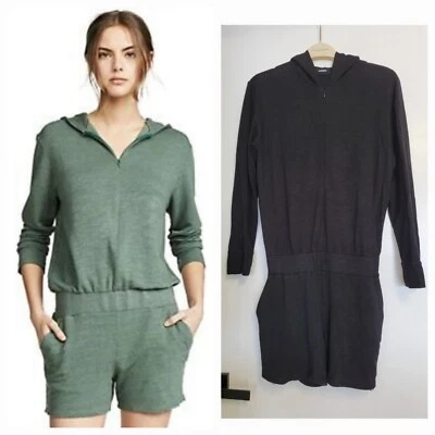 Mameluco Monrow Revolve súper suave con cremallera venta al por menor $199 talla M sudadera con capucha negra Foto 1 de 4