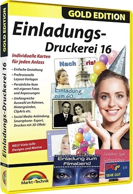 Einladungs-Druckerei 16 Gold - PC DVD ROM - NEU und Verpackt - Bild 1 von 4