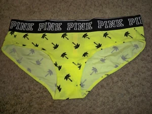 VICTORIAS SECRET TROPICAL PALM TREE HIPSTER YELLOW LARGE NEW - Picture 1 of 2