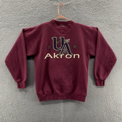 VINTAGE University of Akron Zips Sweatshirt Mens Medium Graphic Red Made USA 90s Cover
