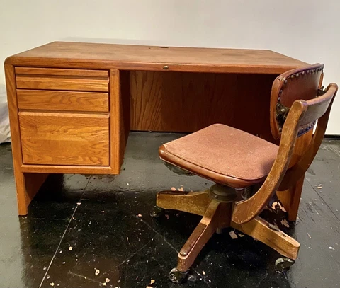 1940’s Executive desk and Banker chair Cover