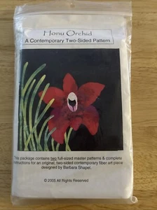 2 Sided Quilt Pattern Honk Orchid Hawaii Turtle Barbara Shaped Uncut - Picture 1 of 2