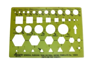 Pickett General Purpose True Decimal Inking Template NO. 1085I - Afbeelding 1 van 14