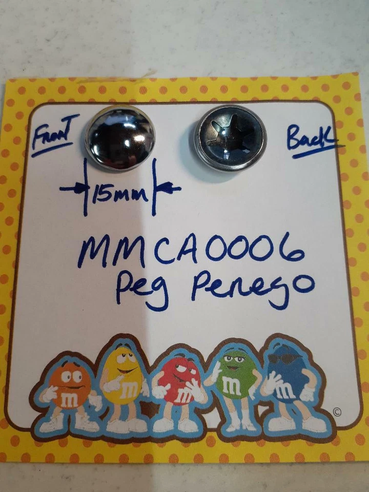 1X PC Peg Perego MMCA0006 6mm Axle Cap Nut With Body Genuine 15mm od  - Image 1 of 1