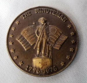 The Minuteman 1776-1976 Bicentennial Bronze Medal Collectible American History - Picture 1 of 5