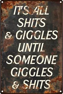 Bathroom Wall Decor Funny Sign, Uncensored Version - 8"x12" / 12"x18", Rustproof - Picture 1 of 32