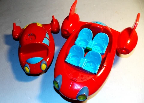 TWO Disney Little Baby Einstein Pat Pat Rocket Ships Fully Working Clean Battery Cover