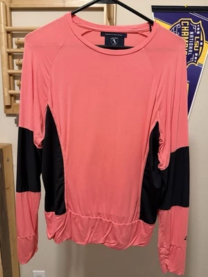Horze Women’s Longsleeve Riding Shirt - Orange/Black - Size 10/Medium - Image 1 of 4