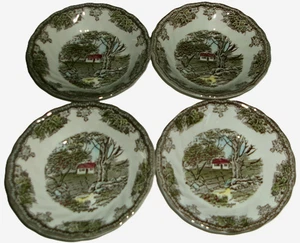 Johnson Brothers Friendly Village ~ Set o4 Fruit Bowls The Stone Wall 5” England - Picture 1 of 2
