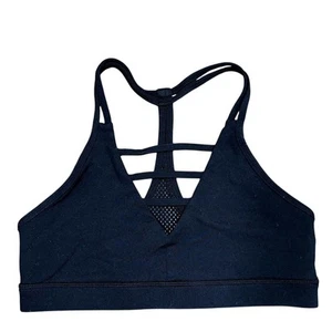 Sujetador deportivo Zyia Active talla M espalda deportiva negro con tiras malla recorte luna - Imagen 1 de 9