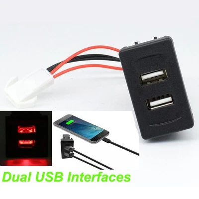 BRAND NEW AND HIGH QUALITY 2.1A USB Voiture Double Port Chargeur Prise Léger Encastré for Transport T4