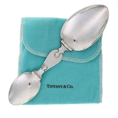Rare Sterling Silver Tiffany Co 925 Folding Travel Spoon Vtg Camping Silverware - Image 1 of 4