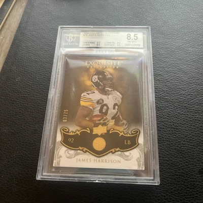 James Harrison 2008 Exquisite Rookie Card /75 Pittsburgh Steelers Rare - Image 1 of 3