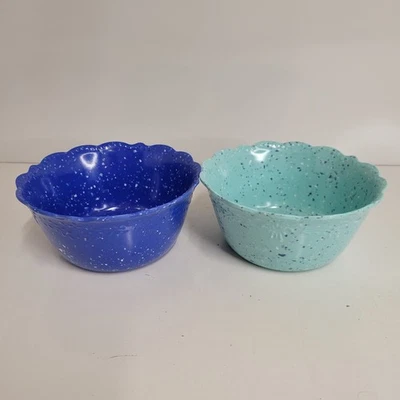 Lote de 2 tigelas Pioneer Woman Country splatter cobalto turquesa melamina 6,5" - Imagem 1 de 4