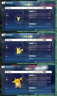 Pichu Pikachu Raichu Alola Shiny/ non shiny Max. EV 6IV/ DV ZA Legenden: Z-A - Bild 1 von 2