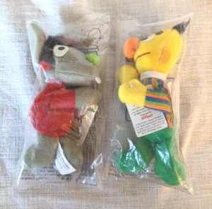 NIP Benny Rabbit & Bert 1999 Kellogg's Sesame Street Mini Beans Beanie Plush NEW - Imagen 1 de 3