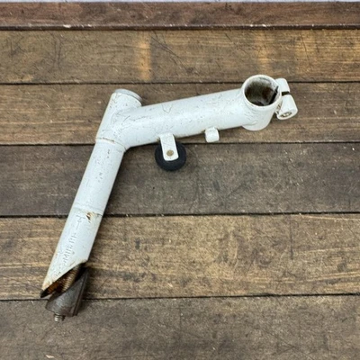 Vástago de pluma vintage de 1 pulgada 22,2 x 25,4 mm blanco MTB con rodillo de polea de cable de freno Foto 1 de 4