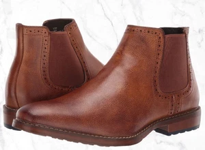 Van Heusen Mens Size 10 Memory Foam Dress-Casual Boots, Faux Leather Ankle Shoes - Foto 1 di 6