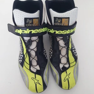 Alpinestars Tech-1 KX Kart Racing Boots US 13 EUR 47 Black White Neon Yellow - Picture 1 of 17
