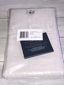 Ralph Lauren LOVAN Jacquard KING Pillowcases Organic Cotton PLATINUM Set 2 $185 - Picture 1 of 3