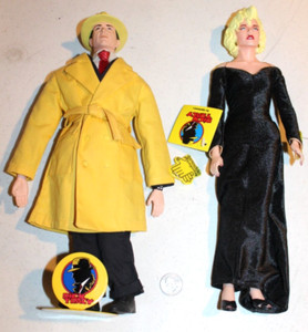 VTG 1990 Disney Dick Tracy 13" Cloth Doll Action Figure & Mahoney w/stand NWT NM