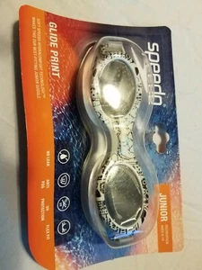 NEU Speedo Junior Glide Print Brille, schwarz/weiß - Bild 1 von 2