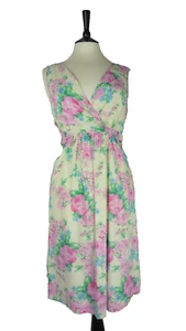 . Size 14 Dress by JoJo Maman Bébé 100% Cotton Off White Rose Floral Print - Picture 1 of 9