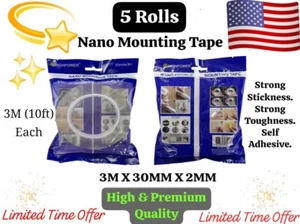 5 Roll 3M X 30MM X 2MM NANO Mounting Adhesive TAPE Double Sided ALINE Acrylic 3M - Picture 1 of 9