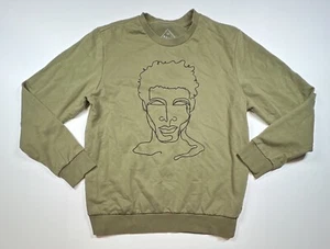 Well Worn Los Angeles Black History Month Pullover Sweatshirt Size M Army Green - Picture 1 of 5