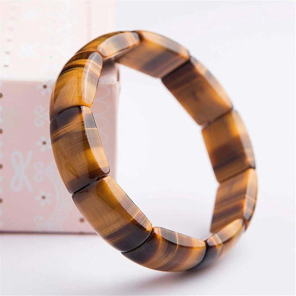 Brazalete Brazalete Trenzado Piedra Ojo de Tigre Natural para Protección Alivio de Ansiedad Foto 1 de 1