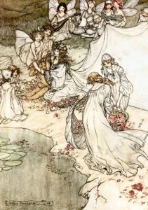 Midsummer Nights Dream Wall Art Print Arthur Rackham Poster Wall Art Fairytale - Picture 1 of 5