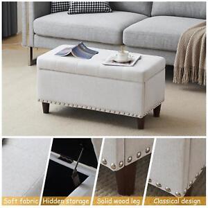 Storage Ottoman Footrest for Entryway Living Room Bedside Space Saving Bench