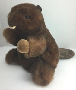 Vintage BUCKY Brown Furry Plush Beaver Stuffed Animal 11" MJC PurrFection - Picture 1 of 7
