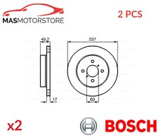 BRAKE DISCS SET PAIR BOSCH 0 986 478 984 2PCS P FOR SUZUKI IGNIS,IGNIS II