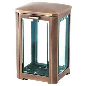 Klassische Grablampe aus Bronze Grablaternen Grablicht Grableuchte Grablampen - Picture 1 of 2