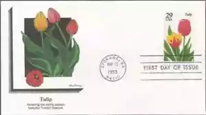 Flor de jardín de tulipán 1993 Fleetwood Cachet FDC VF SIN DIRECCIÓN - Imagen 1 de 2