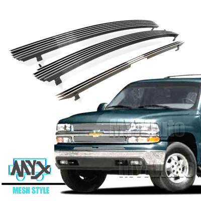 Fits 1999-2002 Silverado 1500/00-06 Tahoe/Suburban Chrome Billet Grille Insert Foto 1 de 4