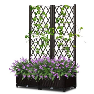Trellis Planter Box for Vine Climbing Plants and Flowers in Garden Patio Balcony - Picture 1 of 8