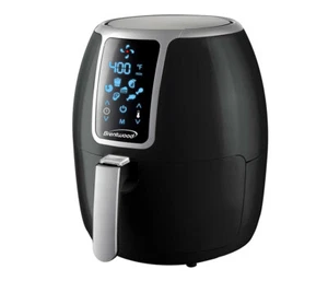 Freidora de aire digital eléctrica pequeña Brentwood AF-400DBK 4 cuartos temporizador control de temperatura - Imagen 1 de 6