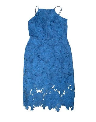 Vestido de Encaje Adalyn Rae Farrah Azul Nuevo Dobladillo Crudo Femenino Fiesta Romántico Boda Foto 1 de 4